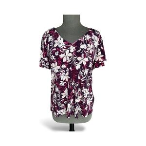 Calvin Klein Short Flutter Sleeve V-neck Blouse Size XL